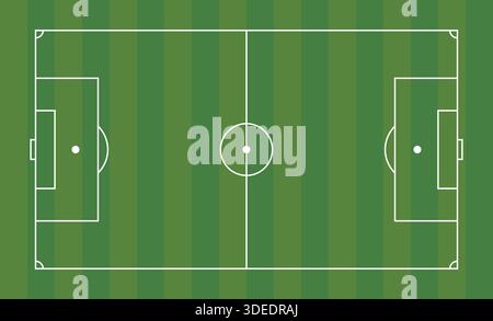 Eine detaillierte Top-down-Ansicht Einer Fußball- oder Fußballfeld-Vektorillustration Stock Vektor