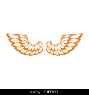 Orange Flügel Logo Vektor Illustration Design Stock Vektor