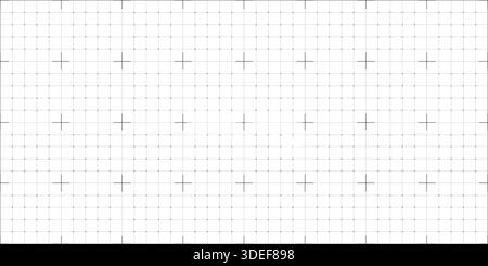 Schwarze Gitterstruktur auf weißem Hintergrund. FUI Science Grid Hintergrund. Leeres Blatt für mathematisches oder technisches Notizbuch. Stock Vektor