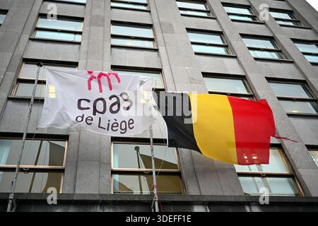 Lüttich, Belgien. Januar 2026. Das lokale CPAS Public Centre for Social Welfare (Centre Public d'action sociale) in Lüttich, Bild am Mittwoch, den 7. Januar 2026. BELGA PHOTO ERIC LALMAND Credit: Belga News Agency/Alamy Live News Stockfoto