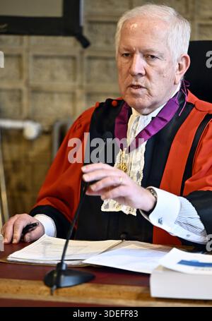 Lüttich, Belgien. Januar 2026. Der Vorsitzende des Gerichts Philippe Gorle wurde während der Juryauswahl für den Prozess gegen Y. Dave, einen 71-jährigen Mann, der des Mordes beschuldigt wurde, am Mittwoch, den 7. Januar 2026 vor dem Assize-Gericht der Provinz Lüttich in Lüttich dargestellt. Dave wird des Mordes an Mayron Weibel im Januar 2020 in Ferrieres, auf der Burg My Farm, beschuldigt. Weibel wurde durch einen Schuss getötet, als er mit zwei anderen Personen dort war, um einen Einbruch zu begehen. BELGA PHOTO ERIC LALMAND Credit: Belga News Agency/Alamy Live News Stockfoto