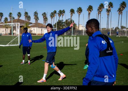 Oliva, Spanien. Januar 2026. Gent's Omri Gandelman, fotografiert während des Wintertrainings der belgischen Fußballmannschaft KAA Gent, in Oliva, Spanien, Mittwoch, den 7. Januar 2026. BELGA FOTO JASPER JACOBS Credit: Belga News Agency/Alamy Live News Stockfoto