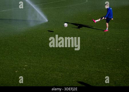 Oliva, Spanien. Januar 2026. Gent's Max Dean in Aktion während des Wintertrainings der belgischen Fußballmannschaft KAA Gent in Oliva, Spanien, Mittwoch, den 7. Januar 2026. BELGA FOTO JASPER JACOBS Credit: Belga News Agency/Alamy Live News Stockfoto