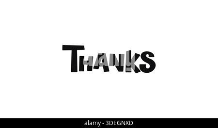 Vielen Dank Für Eine Lustige Und Freundliche Botschaft In Fettschrift. Perfekt Für Grußkarten, Notizen, Beiträge In Sozialen Medien Und Gedruckte Geschenke. Einfacher Monochromer Vektor Stock Vektor