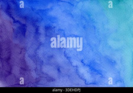 Heller violetter bis blauer Wasserfarbenhintergrund Stockfoto