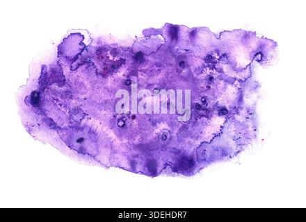 Abstrakter, ausdrucksstarker violetter Aquarellfleck Stockfoto