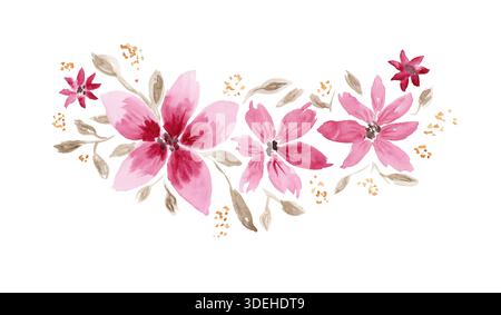 Zarter, brauner und rosafarbener Blumenstrauß Stockfoto