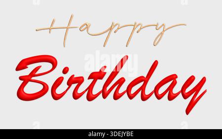 Bicolor Happy Birthday Text für Grußkarten mit handschriftlichem Textdesign. Vektorabbildung. Stock Vektor