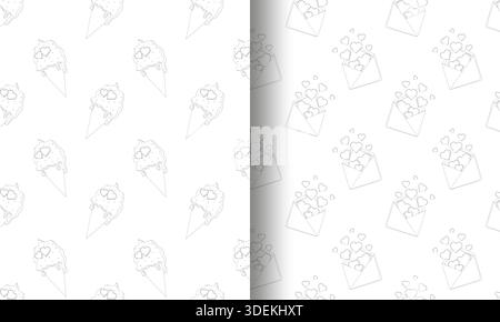 Eiscreme-Kuvertmuster Valentine Duo Stock Vektor