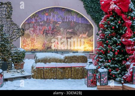 Weihnachtsdekoration in der Altstadt, Vilnius, Litauen Stockfoto