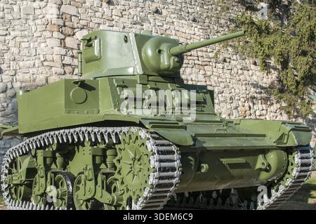 Grüne amerikanische M3 Stuart leichter Panzer des Zweiten Weltkriegs Stockfoto