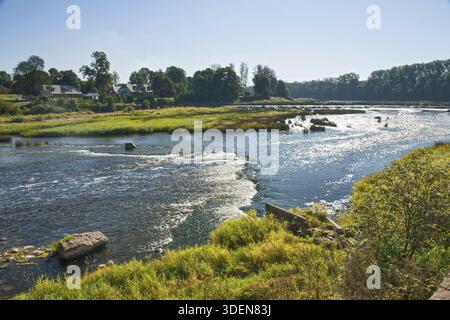 Ventas Rumba auf dem Fluss Venta in Lettland der breiteste Wasserfall in Europa Stockfoto