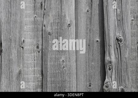 Alter grauer hölzerner Hintergrund mit vertikalen Brettern Stockfoto