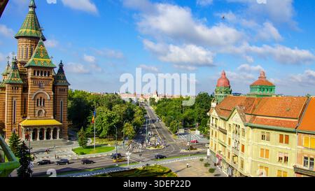 Timisoara (Temeswar-Temesvar) ist die Hauptstadt des Komitats Timis und die größte Stadt im Westen Rumäniens. Stockfoto