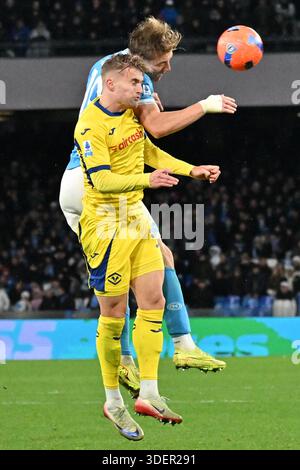 Neapel, Italien. Januar 2026. Rasmus Hojlund die italienische Meisterschaft Serie A 2025-2026 Fußballspiel zwischen Neapel und Verona im Diego Armando Maradona Stadion, Italien (Felice de Martino/SPP) Credit: SPP Sport Press Photo. /Alamy Live News Stockfoto