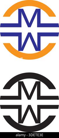Design-Vektor mit kreisförmigem mm-Logo Stock Vektor