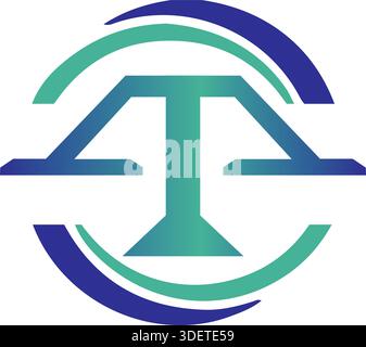 Circle Modern T Letter Logo-Design Stock Vektor