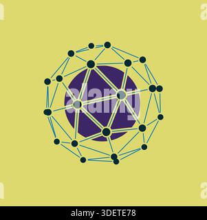 Kugel des geometrischen Drahtgitters auf weißem Hintergrund isoliert Stock Vektor