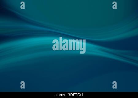 Abstrakter dunkelblauer Hintergrund mit gekrümmten Linien. Glatte, elegante Wellenstruktur passend zum Cool Blue Trend. Stockfoto