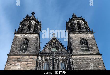 Magdeburg Sachsen Anhalt Deutschland gotischer Magdeburger Dom, offiziell Dom der Heiligen Maurice und Katharina genannt Stockfoto