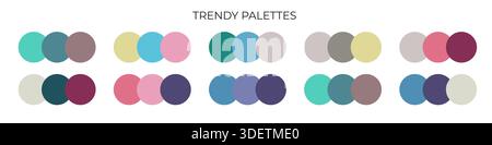 Die trendige Palette zeigt drei Farben. Stock Vektor