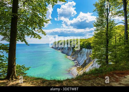 Kreidefelsen an der Ostseeküste auf der Insel Rügen. Stockfoto