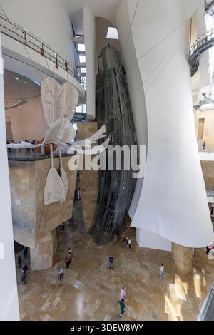 Bilbao, Guggenheim Museum von Frank Gehry, Inneneinrichtung, Kunst, Besucher Stockfoto