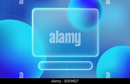 Vektorabbildung. Glasmorphismus-Effekt mit leuchtenden rechteckigen Formplatten. Stock Vektor