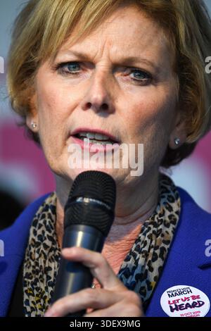 London, Großbritannien. 19. Oktober 2019. Anna Soubry, unabhängige Abgeordnete von Broxtowe, spricht Hunderttausende von Menschen an, die sich der Volksabstimmung anschließen Stockfoto