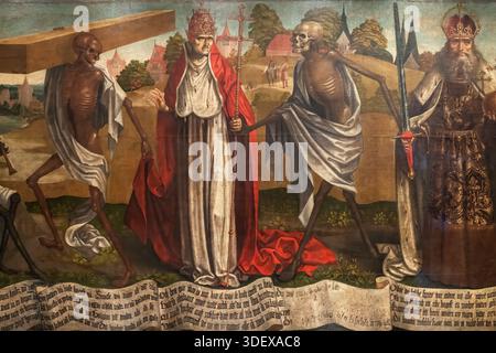 Detail des Danse Macabre Gemäldes des Künstlers Bernt Notke, St. Nikolaus Kirche (Niguliste Museum), Tallinn, Harju, Estland Stockfoto