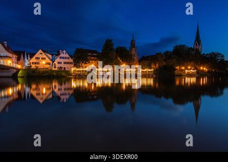 Abendstimmung am Neckar in f Rottenburg am Neckar, Deutschland Stockfoto