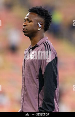 Vinicius Vini Jr, gesehen während des spanischen Supercup-Halbfinales zwischen Club Atletico de Madrid und Real Madrid (Maciej Rogowski/Ball Raw Bilder) Stockfoto