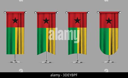 Sammlung vertikaler Banner mit der Flagge GUINEA-BISSAU Stock Vektor