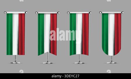 Sammlung vertikaler Banner mit der ITALIENISCHEN Flagge Stock Vektor