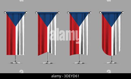 Sammlung vertikaler Banner mit der Flagge der TSCHECHISCHEN REPUBLIK Stock Vektor