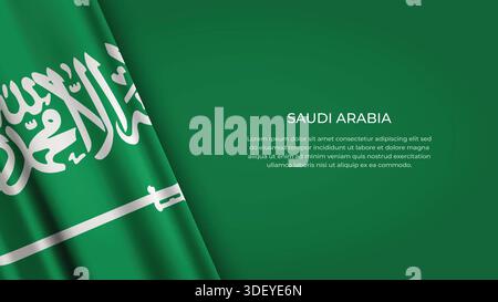 SAUDI-ARABIEN Flagge mit Originalfarbe Stock Vektor