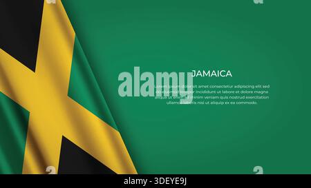 JAMAIKA Flagge mit Originalfarbe Stock Vektor
