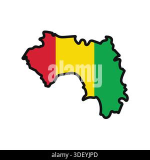 GUINEA-Karte mit Flagge im Körper Stock Vektor