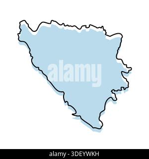 MONTENEGRO Karte mit Körper und Umriss isoliert auf weißem Hintergrund Stock Vektor