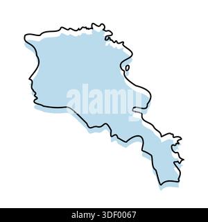 ARMENIEN Karte mit Körper und Umriss isoliert auf weißem Hintergrund Stock Vektor