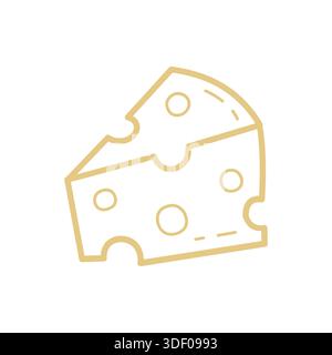 Handgezeichneter Käse isoliert auf weißem Hintergrund. Stock Vektor