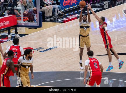 Washington, USA. Januar 2026. WASHINGTON, DC – 09. JANUAR: Bryce McGowens (11), der Wächter der New Orleans Pelicans, zieht am 9. Januar 2026 in der Capital One Arena in Washington, D.C. (Foto: Tony Quinn/SipaUSA) Credit: SIPA USA/Alamy Live News Stockfoto