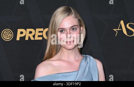Los Angeles, USA. Januar 2026. Elle Fanning kam am 9. Januar 2026 zu den Astra Film Awards 2026 im Sofitel Los Angeles at Beverly Hills in Los Angeles, Kalifornien © Starbuck/ Credit: AFF/Alamy Live News Stockfoto