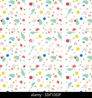 Nahtloses abstraktes Blumenmuster mit farbenfrohen Farben Stock Vektor