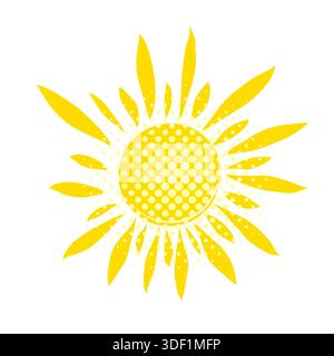 Niedlicher Sonnenschein mit Doodle. Illustration der Sonnenskizze mit Doodle. Handgezeichnet süße orange Sonne handgezeichnet. Keine KI, Scribble Doodle Kinder gezeichnet Stil. Vektor Stock Vektor