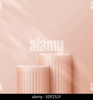 Abstrakte Minimalszene. Minimales Podium mit weichem Materialboden. Weiche Podiumsbühnen und Plattformform für Produktpräsentationen. Stock Vektor