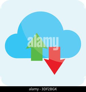Flaches Symbol für Cloud-Speicher. Vektorbelichtung. Illustrationsvektor Für Cloud-Speicher. Stock Vektor