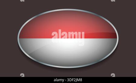 Eclipse Form der INDONESISCHEN Flagge mit Originalfarbe Stock Vektor