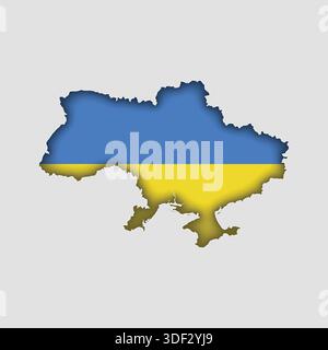 UKRAINE-Karte mit Flagge im Hauptteil Stock Vektor