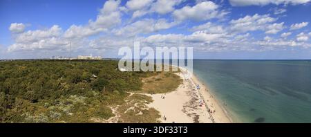 Luftaufnahme des Bill Baggs Cape Florida State Park in Key Biscayne in Miami, Florida Stockfoto